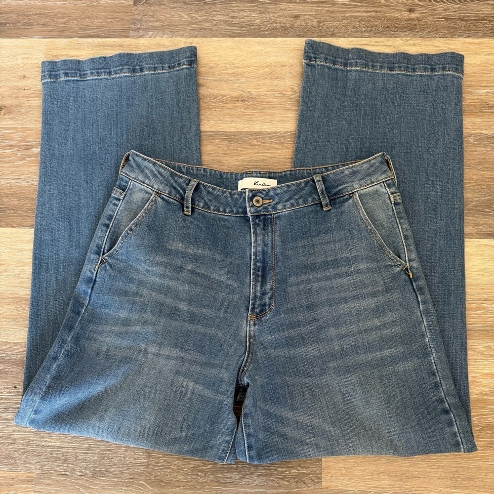 KanCan Medium Wash High Rise Trouser Wide Leg Jeans 13/30